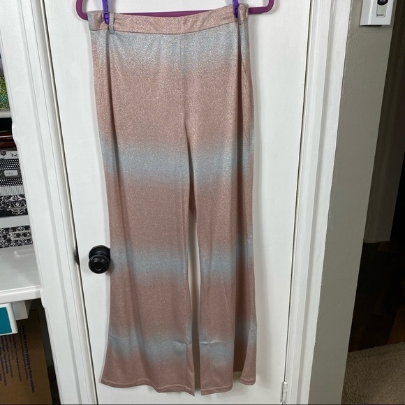 TRAFFIC PEOPLE BLEEDING BEAUTIES PANT wide leg. Gold silver metallic - Picture 4 of 12